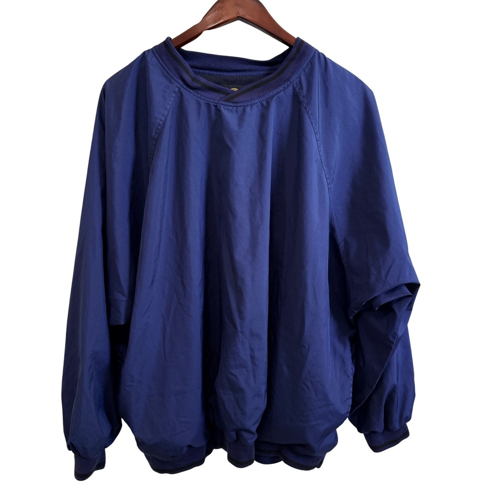Gary Player Golf Windbreaker Mens XL Navy Blue Pullover V-Neck Mesh Lined Jacket